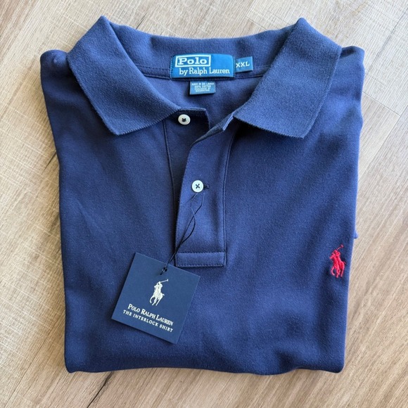 Polo Ralph Lauren Other - Polo Ralph Lauren Mens Interlock Polo Shirt Navy Blue Red Pony XXL New